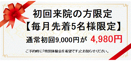 梅田の整体の特別体験会チケット
